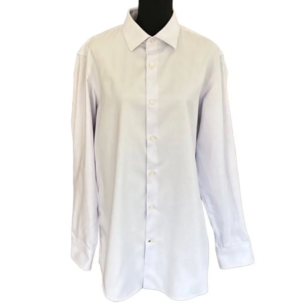 Banana Republic Non-Iron Slim Fit purple/white tiny check button front shirt